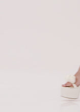 Load and play video in Gallery viewer, Platform flower sandals in cream satin
